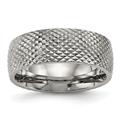Chisel Titanium Polished and Textured 8mm Band
