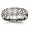 Chisel Titanium Brushed and Polished 7mm Grooved Band