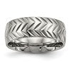Chisel Titanium Polished Diamond Cut 8mm Band