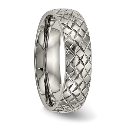 Chisel Titanium Polished and Textured 6mm Band