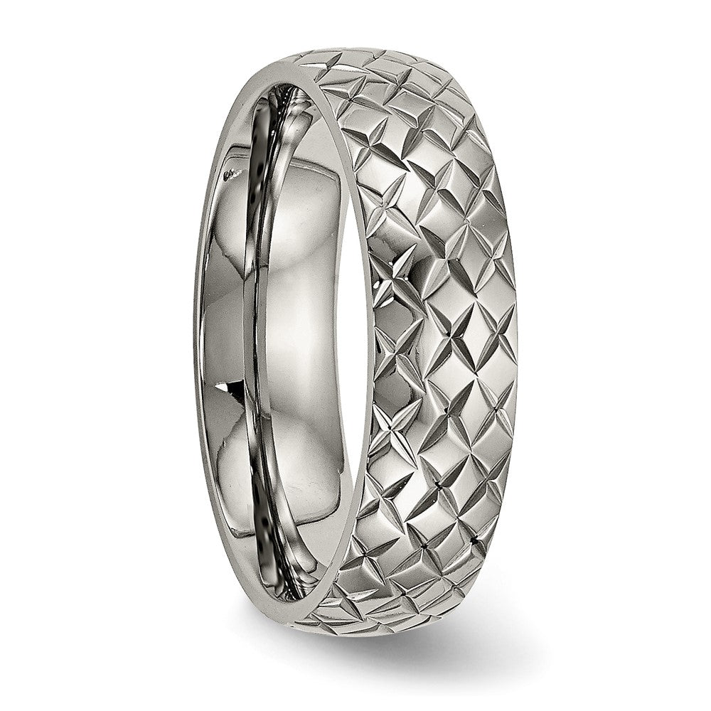 Chisel Titanium Polished and Textured 6mm Band