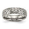 Chisel Titanium Polished and Textured 6mm Band