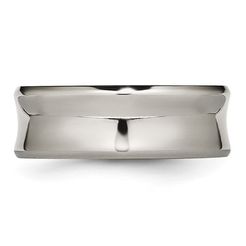 Chisel Titanium Polished Concave 8mm Beveled Edge Band