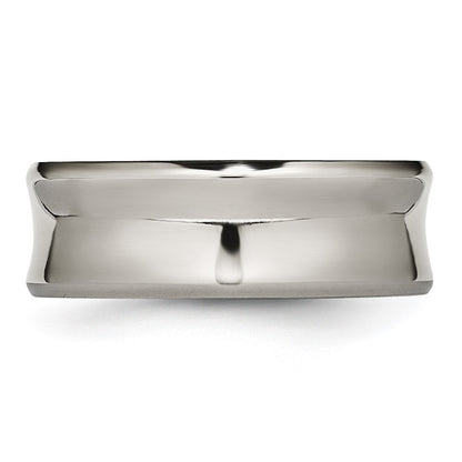 Chisel Titanium Polished Concave 8mm Beveled Edge Band