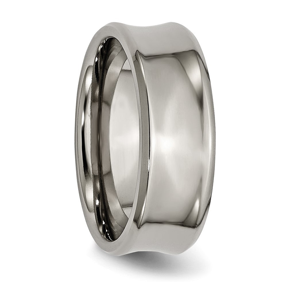 Chisel Titanium Polished Concave 8mm Beveled Edge Band
