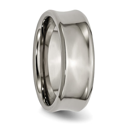 Chisel Titanium Polished Concave 8mm Beveled Edge Band
