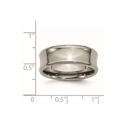 Chisel Titanium Polished Concave 8mm Beveled Edge Band