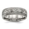 Chisel Titanium Polished Diamond Cut 7mm Band