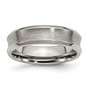 Chisel Titanium Brushed and Polished Concave 6mm Beveled Edge Band
