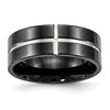 Chisel Titanium Polished Black IP-plated 8mm Grooved Comfort Fit Band