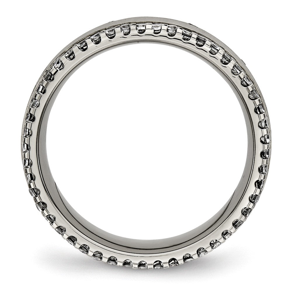 Chisel Titanium Polished with CZ 6.5mm Concave Band