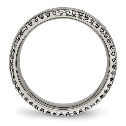 Chisel Titanium Polished with CZ 6.5mm Concave Band