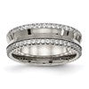 Chisel Titanium Polished with CZ 6.5mm Concave Band