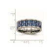 Chisel Titanium Polished with Blue Carbon Fiber Inlay 8mm Flat Band