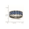 Chisel Titanium Polished with Blue Carbon Fiber Inlay 8mm Flat Band