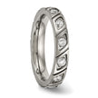 Chisel Titanium Polished with CZ 4mm Grooved Band