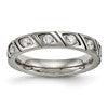 Chisel Titanium Polished with CZ 4mm Grooved Band