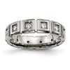 Chisel Titanium Brushed and Polished with CZ 5mm Grooved Band