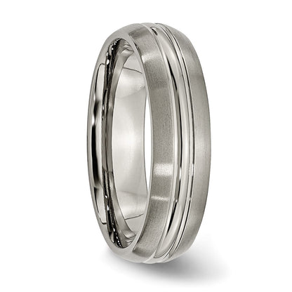 Chisel Titanium Brushed Center 6mm Grooved Band