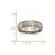Chisel Titanium Brushed Center 6mm Grooved Band