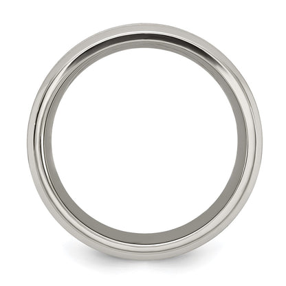 Chisel Titanium Brushed and Polished with CZ 8mm Band