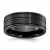 Chisel Titanium Black IP-plated Brushed and Polished 8mm Band