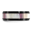 Chisel Titanium Black IP-plated Pink Mother of Pearl Inlay 8mm Band