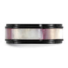 Chisel Titanium Black IP-plated Pink Mother of Pearl Inlay 8mm Band