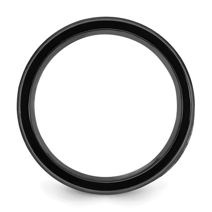 Chisel Titanium Black IP-plated Mother of Pearl Inlay 8mm Band