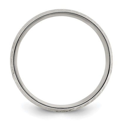 Chisel Titanium Polished Grooved Criss Cross Design 7mm Band