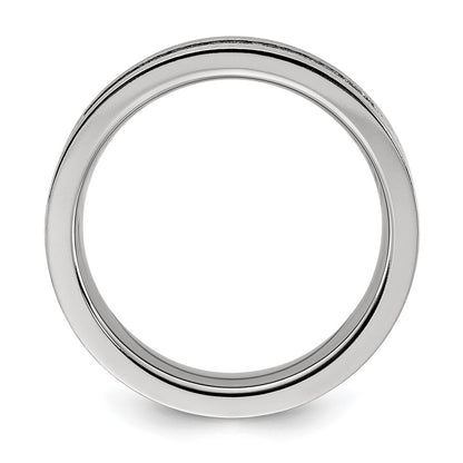 Chisel Titanium Brushed with CZ Flat 7.00mm Band