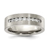 Chisel Titanium Brushed with CZ Flat 7.00mm Band