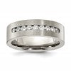 Chisel Titanium Brushed with CZ Flat 7.00mm Band
