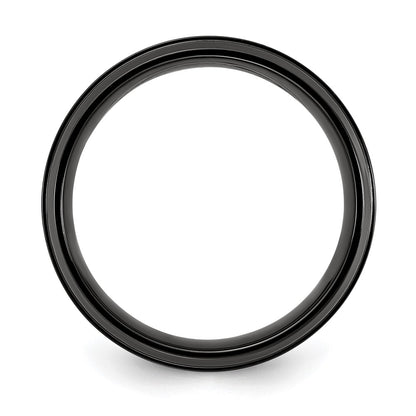 Chisel Black Titanium Polished with Grey Carbon Fiber Inlay 8.00mm Band