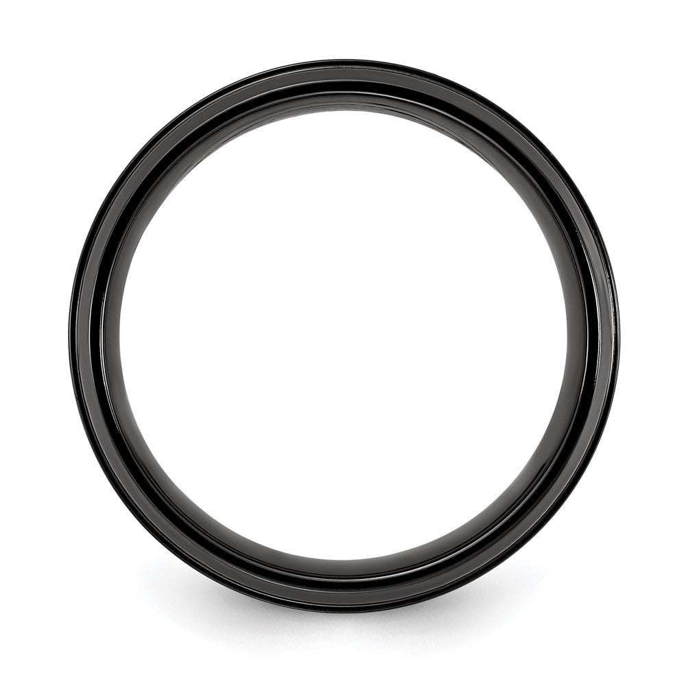 Chisel Black Titanium Polished with Grey Carbon Fiber Inlay 8.00mm Band