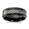Chisel Black Titanium Polished with Grey Carbon Fiber Inlay 8.00mm Band
