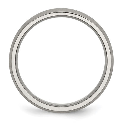 Chisel Titanium Brushed and Polished 6mm Grooved Band