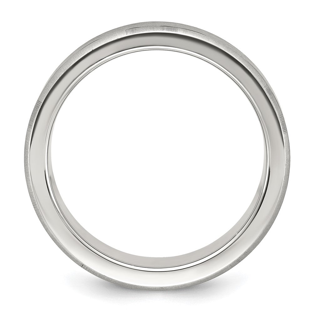 Chisel Titanium Brushed Laser Design 8mm Band