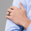 Chisel Titanium with Brushed Center Black and Rose IP-plated 8mm Band