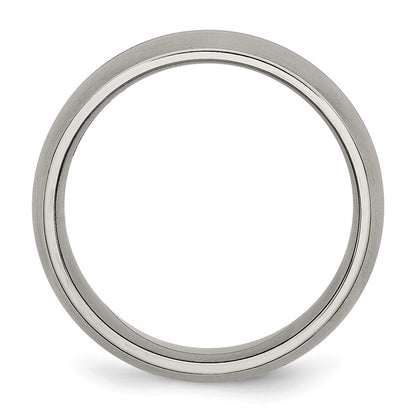 Chisel Titanium Brushed and Polished 8mm Grooved Band