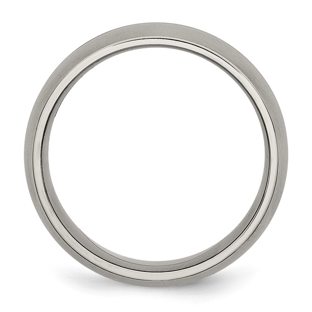 Chisel Titanium Brushed and Polished 8mm Grooved Band