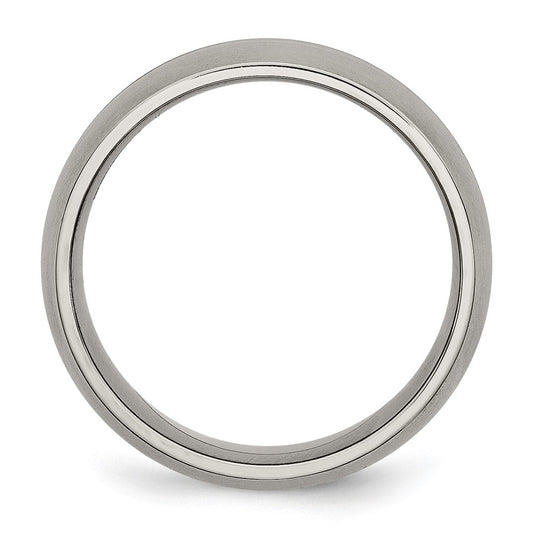 Chisel Titanium Brushed and Polished 8mm Grooved Band
