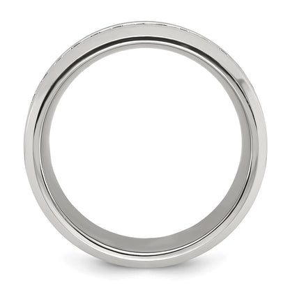 Chisel Titanium Polished with CZ 8mm Band