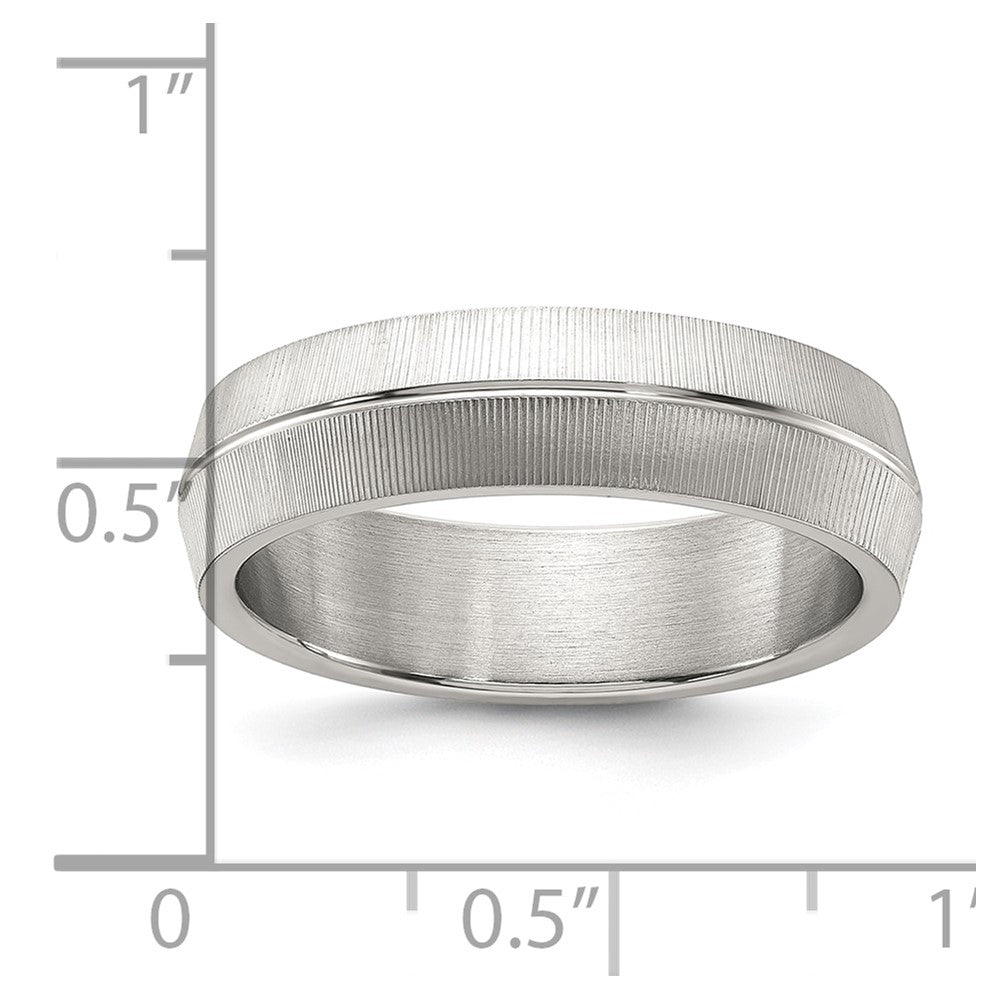 Chisel Titanium Polished and Textured 6mm Band