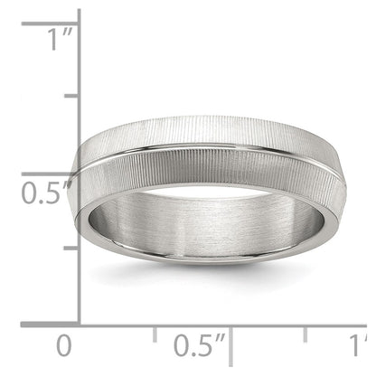 Chisel Titanium Polished and Textured 6mm Band