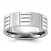 Chisel Titanium Brushed and Polished Grooved 8mm Band