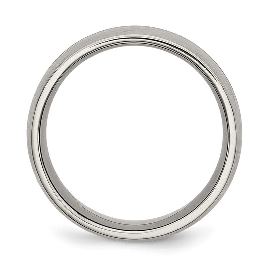 Chisel Titanium Brushed and Polished 10mm Grooved Band