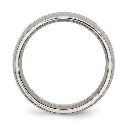 Chisel Titanium Brushed and Polished 10mm Grooved Band