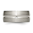 Chisel Titanium Brushed and Polished 10mm Grooved Band