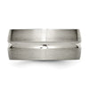 Chisel Titanium Brushed and Polished 10mm Grooved Band